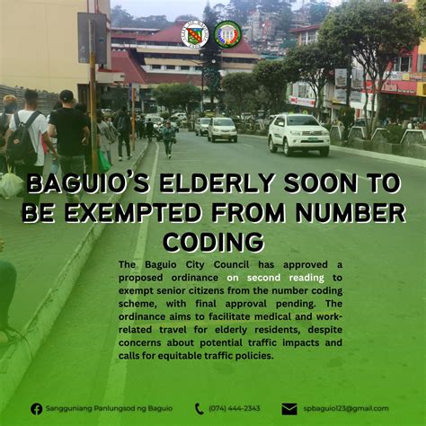 senior citizen exempted from number coding 2024|Baguio’s elderly soon to be exempted from number coding.